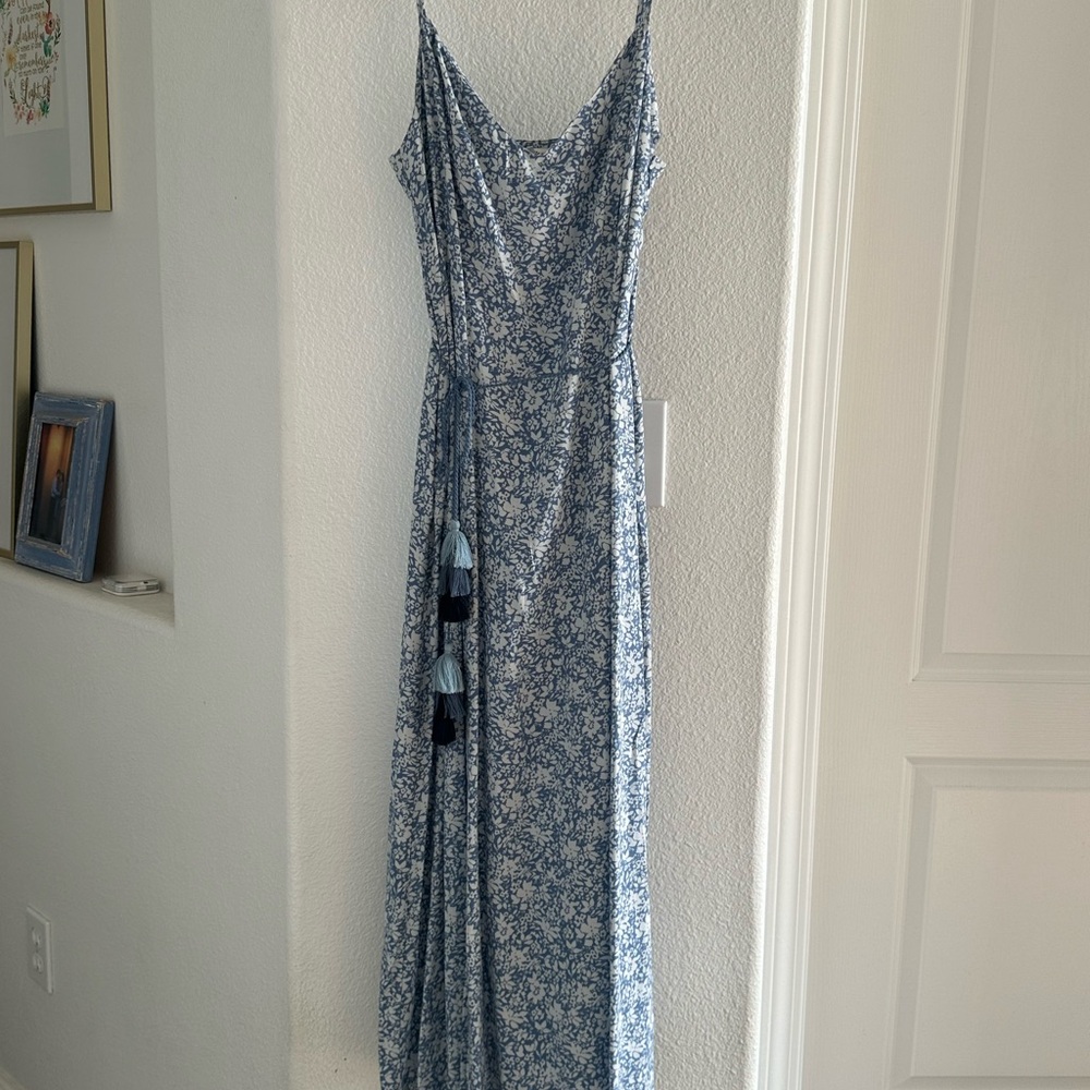 love, Fire Blue Floral Maxi Dress